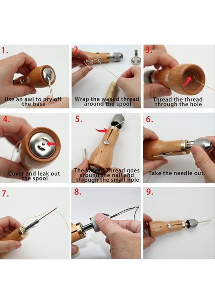 Dikiş Ahl Kiti Taşınabilir Deri Dikiş Dikiş Awl Iplik Kiti Deri Zanaatkarların Günlük Kullanım Araçları Için Dıy Zanaat Için (Yurt Dışından) modelleri