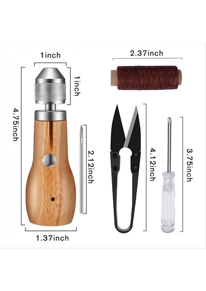 Dikiş Ahl Kiti Taşınabilir Deri Dikiş Dikiş Awl Iplik Kiti Deri Zanaatkarların Günlük Kullanım Araçları Için Dıy Zanaat Için (Yurt Dışından) fırsatları