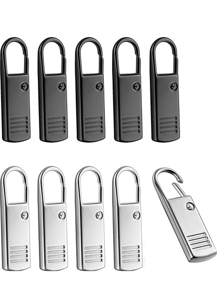 10PCS Fermuarlı Çekme-Örme Değiştirme Metal Fermuar Çekme Fermuarlı Genişletme Kolu Bavullar Için Tamirci Tamirci Sırt Çantaları (Yurt Dışından)