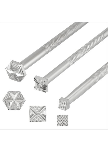 3pcs Deri Damgalama Aletleri 3 Stil Dericraft Aracı Oyma Pul Punch Çalışma Için Set Metal Kabartma Araçları (Yurt Dışından)