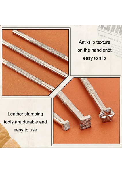 3pcs Deri Damgalama Aletleri 3 Stil Dericraft Aracı Oyma Pul Punch Çalışma Için Set Metal Kabartma Araçları (Yurt Dışından) fiyatları