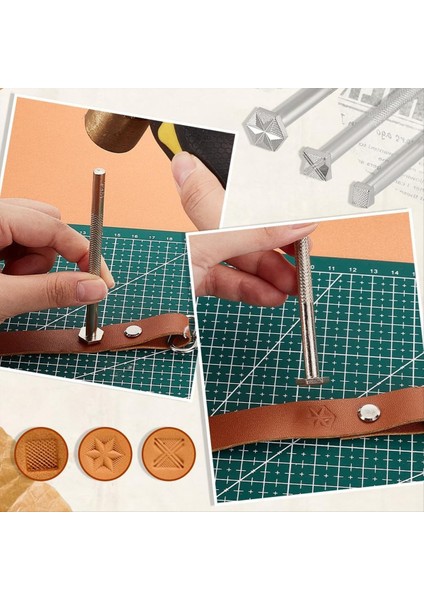 3pcs Deri Damgalama Aletleri 3 Stil Dericraft Aracı Oyma Pul Punch Çalışma Için Set Metal Kabartma Araçları (Yurt Dışından) modelleri