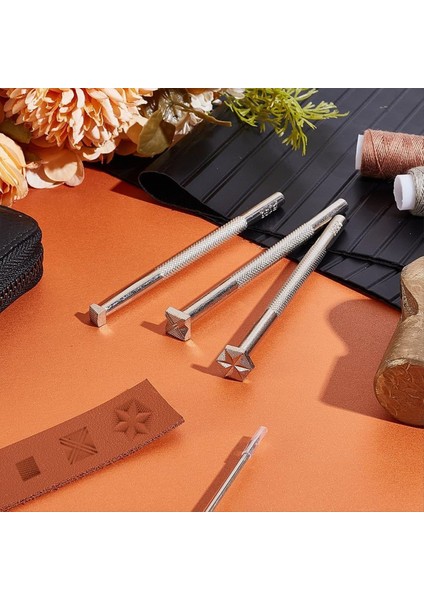 3pcs Deri Damgalama Aletleri 3 Stil Dericraft Aracı Oyma Pul Punch Çalışma Için Set Metal Kabartma Araçları (Yurt Dışından) fırsatları