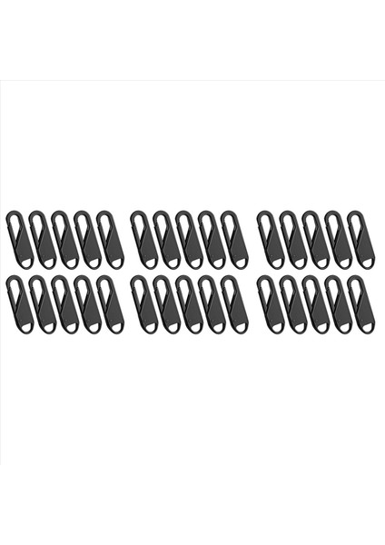 30 Pcs Fermuar Çekme Yedek Fermuar Onarım Kiti Fermuar Kaydırıcı Çekme Sekmesi Evrensel Fermuarlı Fixer Metal Fermuar Kafası (Siyah) (Yurt Dışından)