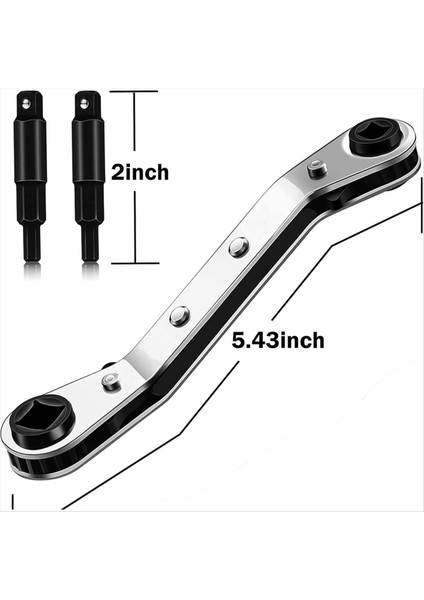 Hvac Service Anahtar Araçları Soğutma Araçları Için 2 Altıgen Bit Adaptör Kiti ile Klima Valfı Cırcır Anahtarı (Yurt Dışından) fiyatları