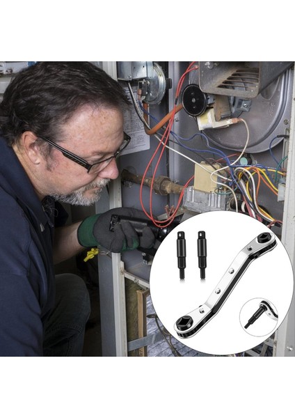 Hvac Service Anahtar Araçları Soğutma Araçları Için 2 Altıgen Bit Adaptör Kiti ile Klima Valfı Cırcır Anahtarı (Yurt Dışından) indirimleri