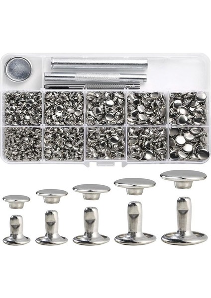 340 Setler Deri Perçin Kiti Perçinler Deri Çift Şapka Perçinler Giyim Giysileri Ayakkabı Torbaları Kemerler Diy (Yurt Dışından)