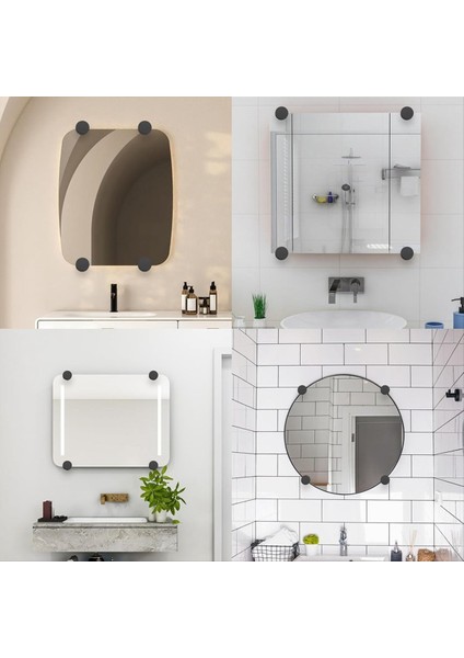 4 Pcs Ayna Montaj Donanımı Çerçevesiz Ayarlanabilir Tutucular Klipler Dövüşme Vidaları ile Ayna Asma Kiti Ankrajlar (Yurt Dışından) indirimleri