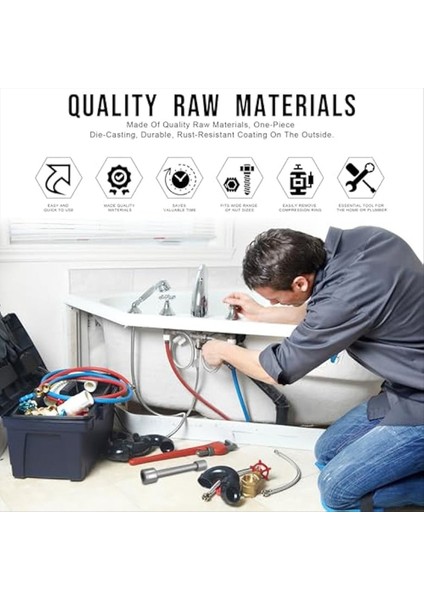 Sıhhi Tesisat Araçları Açı Durdurma Anahtarı 5/16INCH ve 5/8 Inç Tesisatçı Anahtar Araçları Sıkıştırma Halkası Takmak ve Kaldırma (Yurt Dışından) modelleri