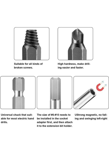 22 Parçalı Hasarlı Vida Çıkarıcı Kiti Kolay Çıkarma Soyulmuş Vidalı Özümleyici Kiti H S S 4341 Sertlik 62-63HRC (Yurt Dışından) fırsatları