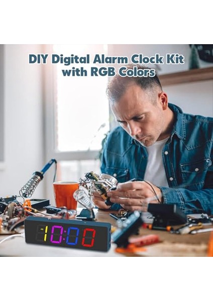 Lehimleme Uygulama Kiti Rgb Renkli Modları ile 4 Hanlı Dijital Çalar Saat Kiti Diplay Dıy Saati Lehinli Proje Kiti (Yurt Dışından) indirimleri