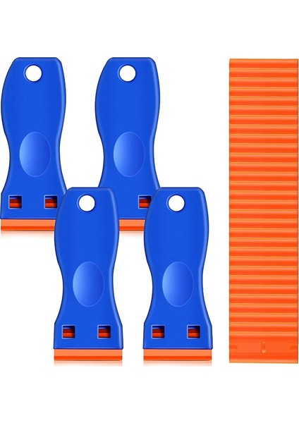 Plastik Tıraş Bıçağı Sıyırıcı 100 Adet Plastik Bıçaklı 4pcs Kazıyıcı Araçlar Çift Kenar Jilet Kazıyıcı Temizlik Kaldırma (Yurt Dışından)