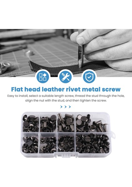 90 Set Chicago Vidaları Çeşitli Kit 6 Boyut Yuvarlak Düz Deri Perçinli Perçinler Metal Vida Çıtçıtları Dıy Deri Craft A (Yurt Dışından) fırsatları