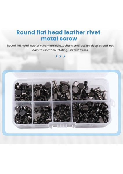 90 Set Chicago Vidaları Çeşitli Kit 6 Boyut Yuvarlak Düz Deri Perçinli Perçinler Metal Vida Çıtçıtları Dıy Deri Craft A (Yurt Dışından) indirimleri