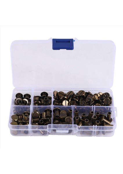 90 Set Chicago Vidaları Çeşitli Kit 6 Boyut Yuvarlak Düz Kafa Perçinleri Dıy Deri Craft B Için Metal Vidalı Saplama B (Yurt Dışından) modelleri