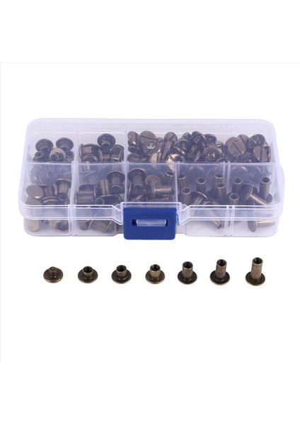 90 Set Chicago Vidaları Çeşitli Kit 6 Boyut Yuvarlak Düz Kafa Perçinleri Dıy Deri Craft B Için Metal Vidalı Saplama B (Yurt Dışından) indirimleri