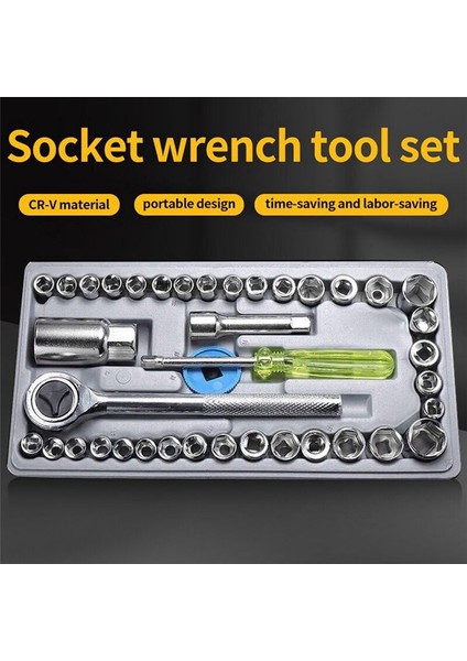 40 Parça Oto Onarım Aleti Otomobil Monte Araçlar Onarım Araçları Acil Durum Soket Kombinasyonu Anahtarı (Yurt Dışından) indirimleri