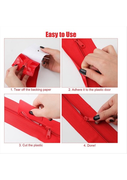 2 Adet Toz Bariyer Fermuar Anlık Kapı Tozu Koruma Kendi Yapışkan Muşamba Çift Fermuar Bıçak Yapısı Kırmızı (Yurt Dışından) indirimleri