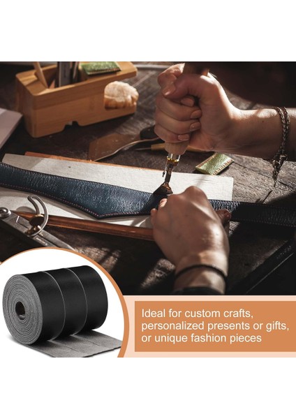 3 Rulo Kemer Şeritleri Düz Deri Omuz Kayışları Dıy Sanat Zanaat Projeleri Için Tek Taraflı Deri Şeritler (Yurt Dışından) modelleri