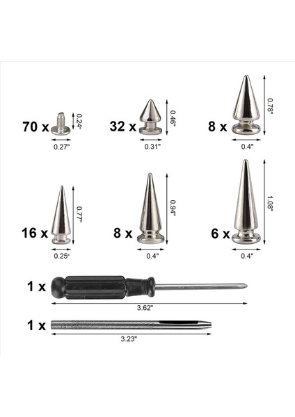 140 Set Gümüş Karışık Şekla Başikler ve Çıtçıtlar Koni Croc Spikes Giyim Ayakkabıları Için Deri Perçin Kiti Kemerler Dıy (Yurt Dışından) modelleri