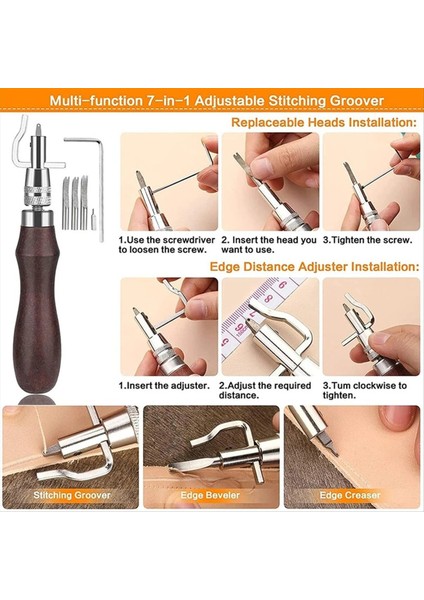 Deri Çalışma Kiti Deri Dikiş Aksesuarları Dikiş Yumruklama Kesme Oyma Dikiş Yumruk Kesme Için (Yurt Dışından) fiyatları