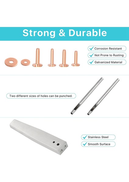 43PCS Bakır Perçinler ve Çapaklar 4 Boyutta Bakır Perçin ve Çapak Ürün Yelpazesi Kemerler Için Cüzdanlar Için Yakalar Deri Çalışma (Yurt Dışından) indirimleri