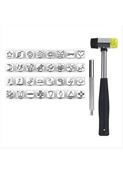 34 Adet Deri Damgalama Aletleri 32 Adet Farklı Şekilli Deri Işçilik Aletleri 1 Lastik Çekiç 1 Deri Yumruk Aletleri (Yurt Dışından)