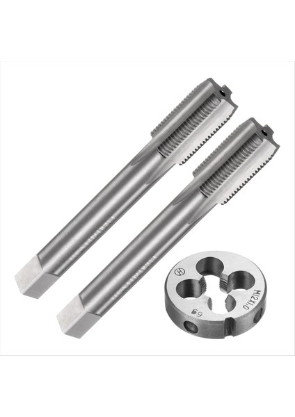 3pcs Musluk ve Kalıp Seti Metrik M12 x 1 Iş Parçacığı Muslukları ve Yuvarlak Kalıp Dokunma Dişleme Aracı Nut Vidalı Vidalı Cıvata Için Tap &amp Die Kit (Yurt Dışından)