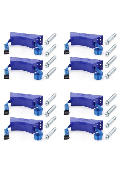 8pcs Propan Tank Tutucu Silindir Duvarı Monte Braket Gaz Silindir Braketi Dayanıklı Abs Gaz Silindiri Vidalar Mavisi (Yurt Dışından)