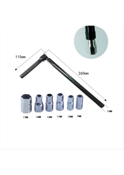 Musluk Anahtarı 9 Ila 17MM Karbon Çelik Tesisatçı Soket Anahtarı 6 Yuva ve 1 Kolet Sıkı Alanlar (Yurt Dışından) fiyatları