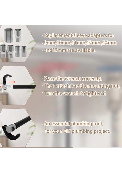 Musluk Anahtarı 9 Ila 17MM Karbon Çelik Tesisatçı Soket Anahtarı 6 Yuva ve 1 Kolet Sıkı Alanlar (Yurt Dışından) fırsatları