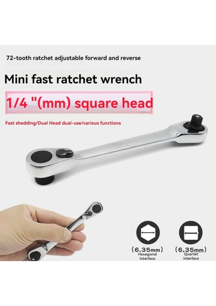 1/4 Inç Mini Cırcır Anahtarı 72 Diş Sürücü Cırcır Anahtarı Alet Anahtarı Altıgen Kol Kilidi Soketi Hızlı Serbest Bırakma Aracı (Yurt Dışından) indirimleri