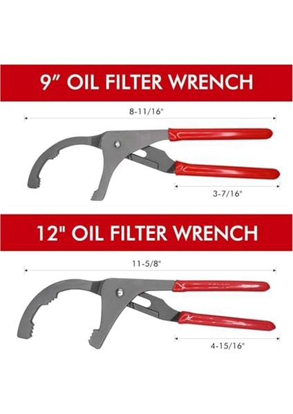 Yağ Filtresi Anahtarı Seti 9 Inç ve 12 Inç Yağ Filtre Pense Çoğu Araba Kamyon Motor Filtresi Için Yağ Filtresi Çıkarma Aletleri (Yurt Dışından) modelleri