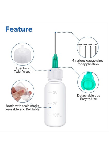 12 Adet Tutkal Aplikatör Şişeleri Künt Iğne Ucu ile 14GA 16GA 16GA 18GA 20GA Tutkal Uygulamaları Için Boya Quilling Craft (Yurt Dışından) modelleri