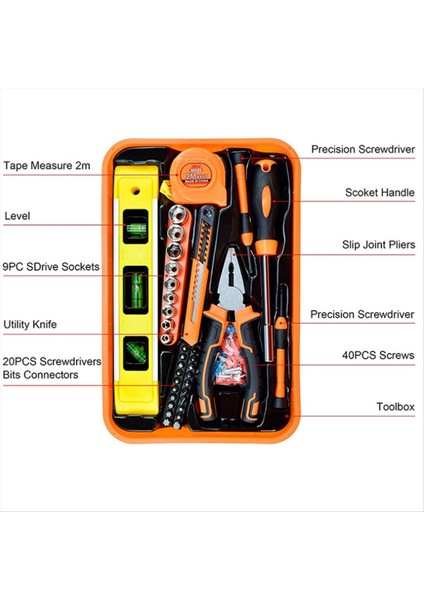 Ev Onarım Aracı Seti Ev Garaj Üniversite Yurt Için Takım Kutusu Saklama Kutusu ile Evrensel Ev El Alet Seti (Yurt Dışından) fiyatları