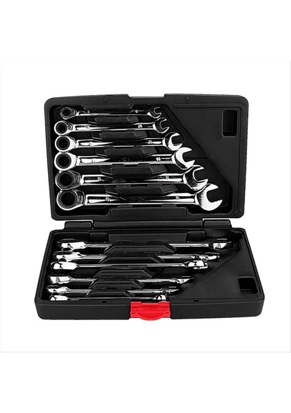 12PCS Çift Amaçlı Mandal Anahtarı Sabit Anahtar El Alet Seti 72 Diş 12 Parçalı Cırcır Anahtarı Kombinasyon Kiti (Yurt Dışından)