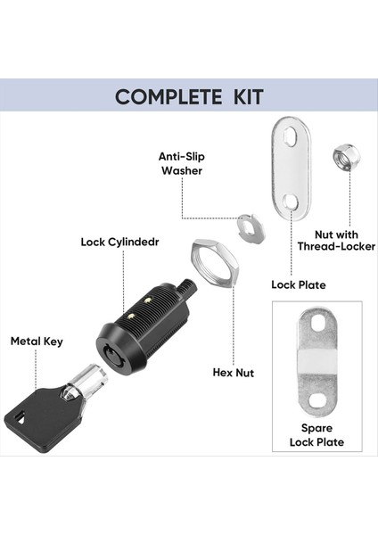 Anahtar ile Kabin Kilidi Rv Bölmesi Depolama Kilidi Için 5/8 Inç Ağır Tübüler Kam Kilidi Tam Rv Kam Kilitleri Seti (Yurt Dışından) modelleri