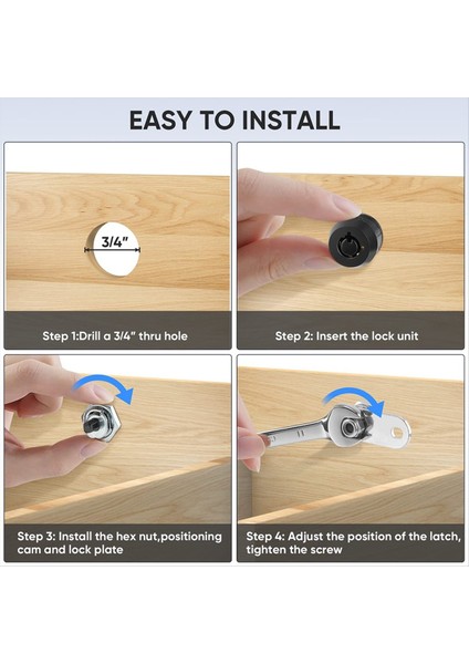 Anahtar ile Kabin Kilidi Rv Bölmesi Depolama Kilidi Için 5/8 Inç Ağır Tübüler Kam Kilidi Tam Rv Kam Kilitleri Seti (Yurt Dışından) fırsatları