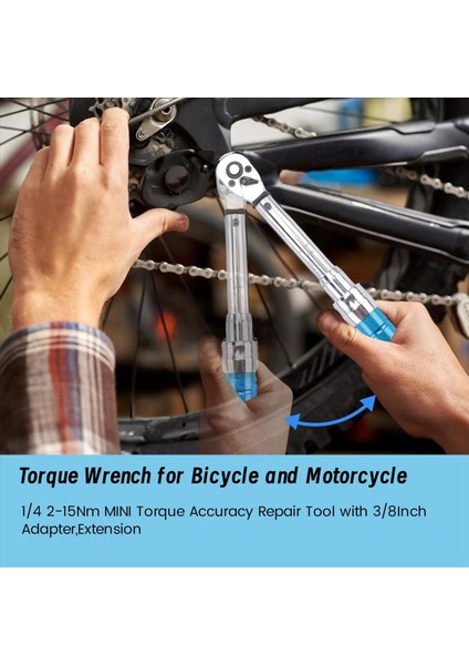 Bisiklet ve Motosiklet Için Tork Anahtarı 3/8inç Adaptörlü 1/4 2-15NM Mini Tork Doğruluğu Onarım Aracı Uzatma (Yurt Dışından) indirimleri