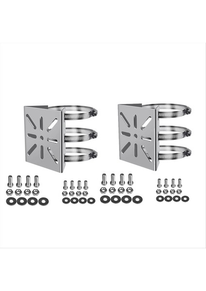 2 Adet 6 Döngü ile Evrensel Duvar Montaj Braketi Paslanmaz Çelik Dikey Kutup Montaj Adaptörü Cctv Güvenlik Kamerası Için (Yurt Dışından)