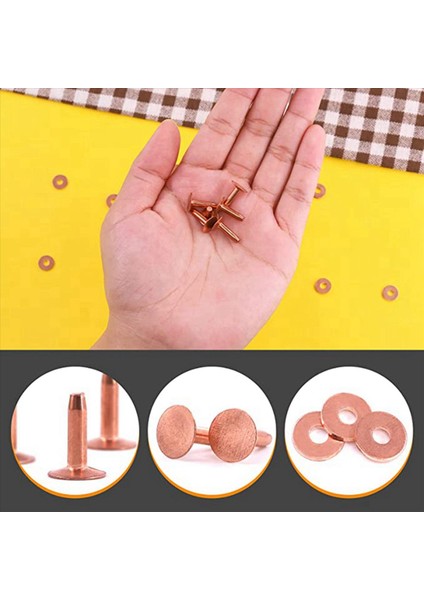 75 Set Bakır Perçin Çapak Yıkayıcı 3/4 Inç Uzunluğunda Deri Bakır Perçin Bağlantı Elemanı Cüzdanlar Için Deri Diy Zanaat Malzemeleri (Yurt Dışından) modelleri