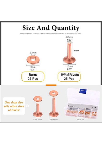 75 Set Bakır Perçin Çapak Yıkayıcı 3/4 Inç Uzunluğunda Deri Bakır Perçin Bağlantı Elemanı Cüzdanlar Için Deri Diy Zanaat Malzemeleri (Yurt Dışından) fırsatları