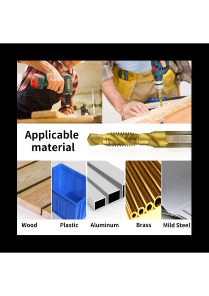 14PCS 1/4inch Hex Shank Titanyum Kombinasyon Matkap ve Tap Set Metrik Iş Parçacığı Hss M3-M10 Vida Bit Aracı (Yurt Dışından) fırsatları