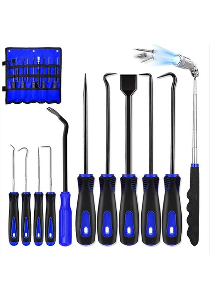 11 Pcs Otomotiv Kancası ve Seçme Aracı Seti Teleskoping Manyetik Pikap Conta Sıyırıcı Çıkartma Mekanik Otomatik Için Çember (Yurt Dışından)