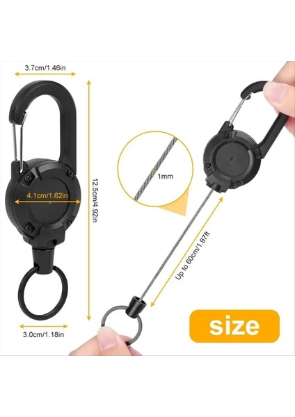 5 Adet Açık Hava Geri Çekilebilir Tel Halat Geri Çekilebilir Anahtarlık Makarası Çelik Kablo Anahtar Halkası ile Geri Çekilebilir Anahtar Zinciri (Yurt Dışından) modelleri