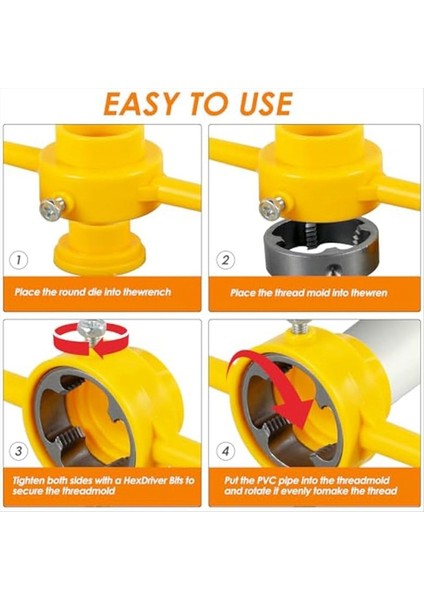 2sets Plastik Boru Iplik Kalıp Kiti Pvc Boru Dişli Sıhhi Tesisat Aracı Kiti Su Borusu Kalıp Plastik Boru Kalıp Tap Anahtar Seti (Yurt Dışından) modelleri