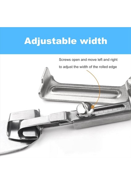 Dikiş Haddelenmiş Ayarlanabilir Genişlik Haddelenmiş Hemmer Ayağı Dikiş Makinesi Haddelenmiş Hem Bağlantı Hemming Aracı (15-25MM) (Yurt Dışından) fırsatları