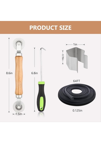 11 Pcs Ekran Onarım Kiti Rulmanlı Ekran Silindir Aracı 65FT Screen Spline 8pcs Ekran Klipleri ve Spline Çıkarma Kancası (Yurt Dışından) fiyatları