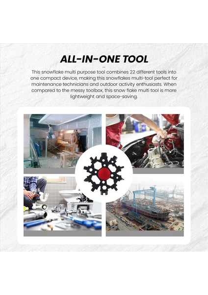 22 Snowflake Multitolool Karbon Çelik Snow Flake Standart Çoklu Altlı Erkekler Için Kar Tanesi Anahtarı Leri B B (Yurt Dışından) indirimleri