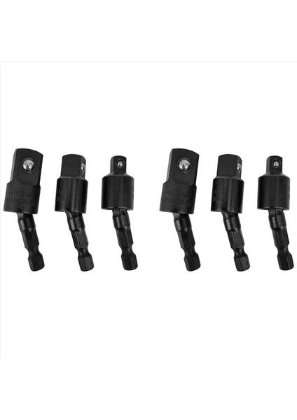 6pc Wobble Soket Adaptörleri Evrensel Döner Soket Seti 1/4 Inç Hex Saf - 1/4 3/8 1/2 Kare Soket Sürücüleri (Yurt Dışından)